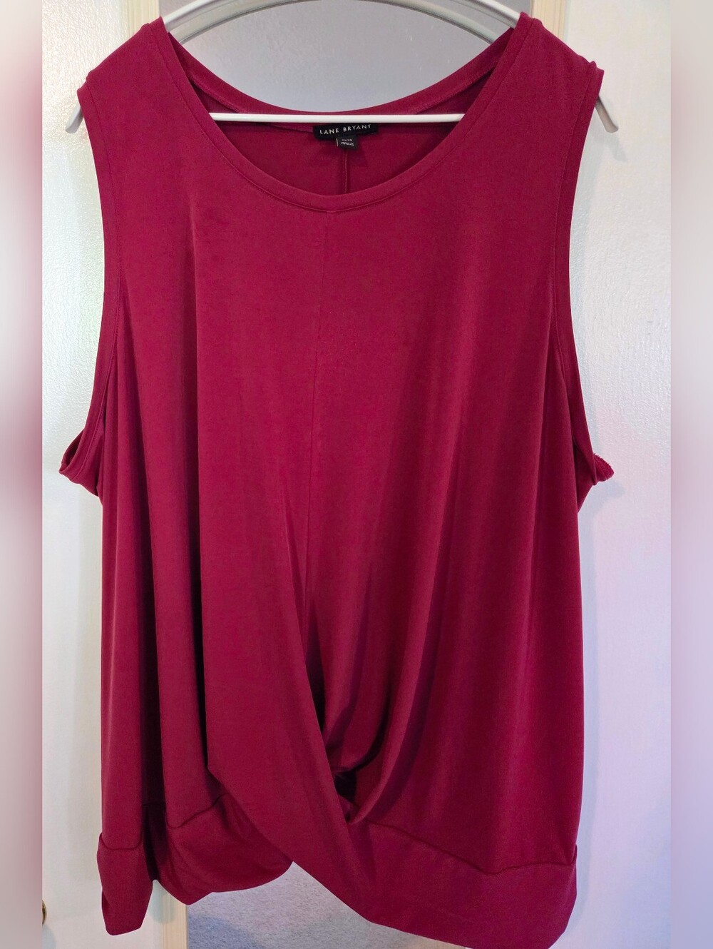Lane Bryant Deep Berry Twist-Front Sleeveless Tank